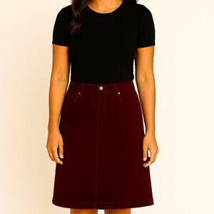 Tommy Hilfiger Merlot Corduroy Straight Timeless Classic Skirt Size 12